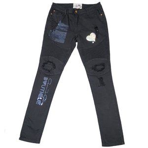 Soho Babe Skinny Distressed Moto Mid Rise Jeans Size 11